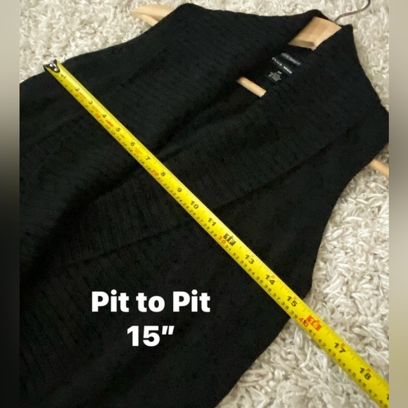 CLUB MONACO double-breasted draped shawl collar tunic sleeve  less top size S - Picture 5 of 6